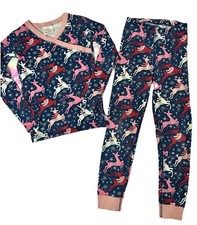 Hanna Andersson Kids Long Sleeve Pajama Set Size 8 Deers Organic Cotton