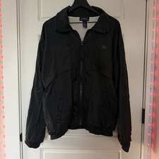 Vintage 90s Givenchy Activewear Men's Black Windbreaker Full Zip Size XL