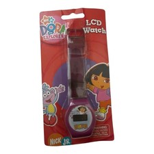 Nick JR Dora The Explorer LCD Digital Watch Kids Purple Pink New Sealed