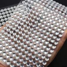 6 Sheets of 504 pcs Clear 6mm Bling Round Rhinestones Gem Self-Adhesive Stickers