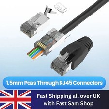 10Pcs Pass Through Connectors RJ45 Shielded Cat7 Connectors Network Modular P GR