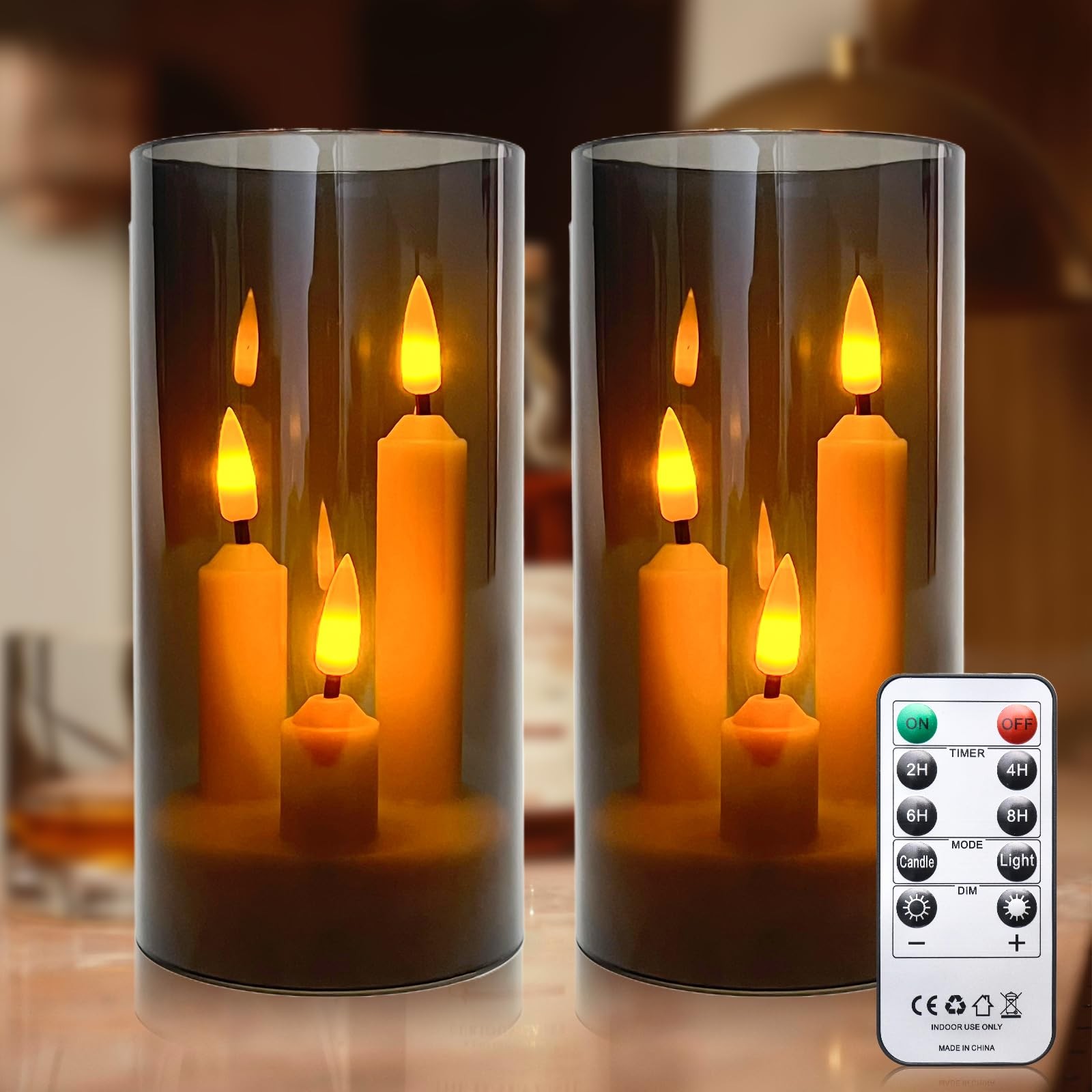 Bougies LED sans flamme pour centre de table de mariage et dîner romantique