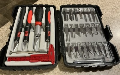 Gordon 33pc Deluxe Craft HOBBY KNIFE Set w/Precision Cutting Blades + More NEW