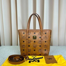 MCM Toni Classic Monogram Print Tote Crossbody Shopping Bag - Very Good #1WOLOP1