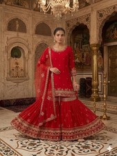 SALWAR KAMEEZ INDIAN WEDDING PAKISTANI PARTY WEAR DRESS SHARARA BOLLYWOOD SUIT