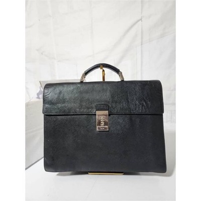 Authentic Prada Saffiano Leather Top Handle Briefcase Black