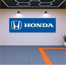 Honda Racing Flag Banner 71x24 in Garage Wall Decor Motorsport Fan Gift
