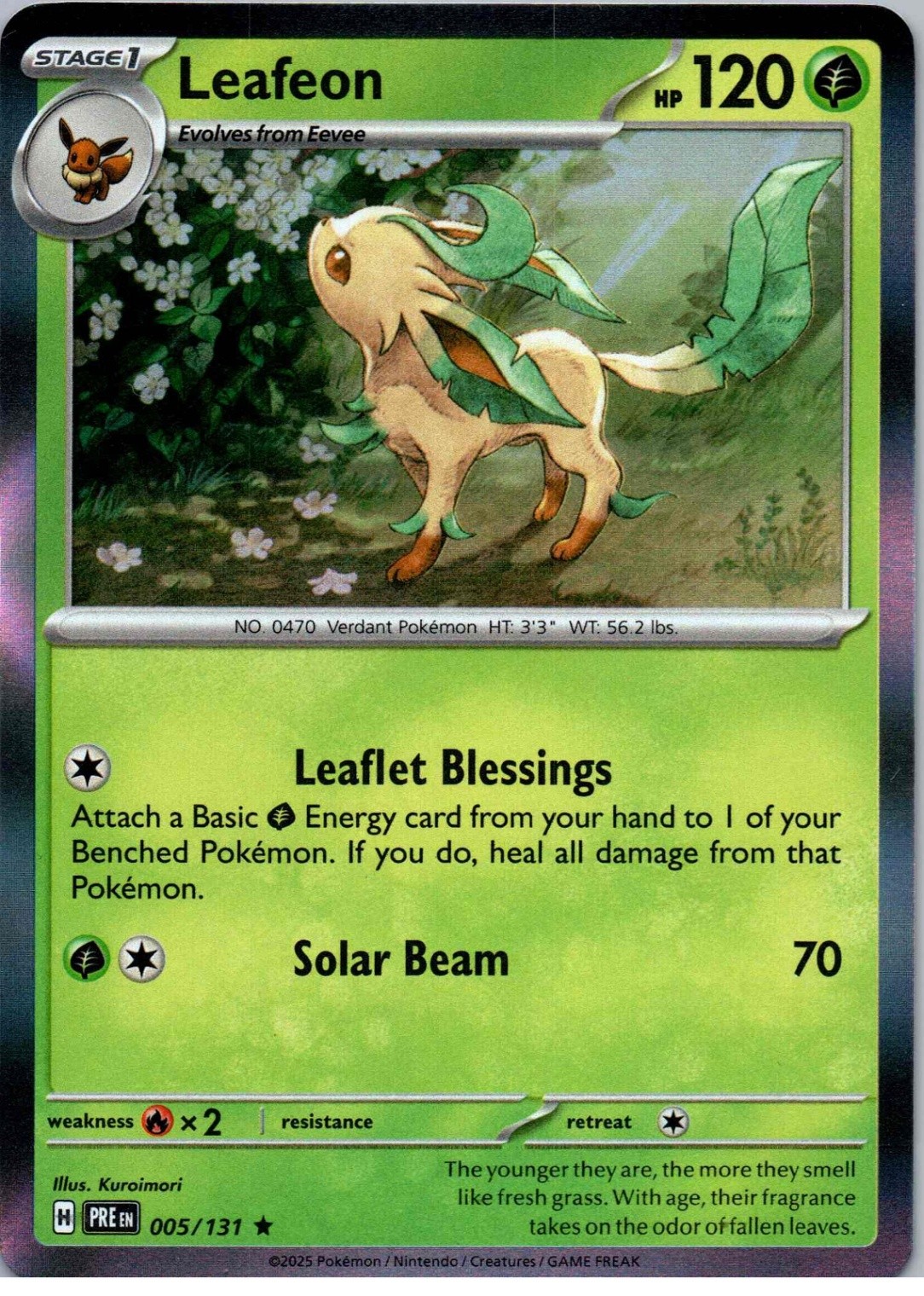 Leafeon - Rare - SV: Prismatic Evolutions - 005/131 - NM - Holo