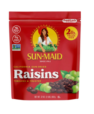 Sun-Maid  California Sun-Dried Raisins 32oz Resealable Stand-Up Bag