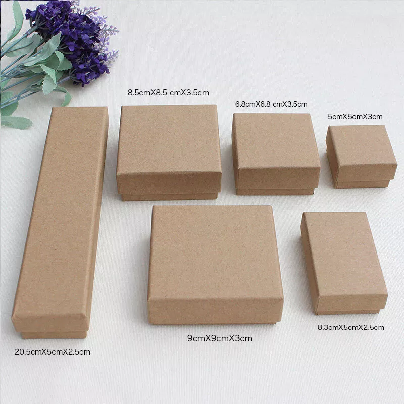 BULK Cardboard Jewelry Gift Boxes Cotton Fill Padding Hard Kraft