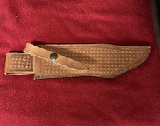 12.5” Long Handmade Leather Sheath Fixed Blade Knife cover Fits Up To 9” Blade