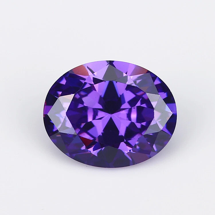 Purple AAAAA 10x12mm 8.02CT Oval Faceted Cut Zircon VVS Loose Gemstones - Image 2 of 4