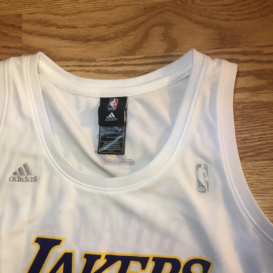 Lindo parche de la NBA Lakers Kobe Bryant 24 NBA4her camiseta blanca Adidas talla grande RARA Foto 4 de 4
