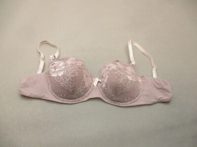 36B ADORE ME Womens Pink Padded Underwire Back Closure Push-Up Bra 10D