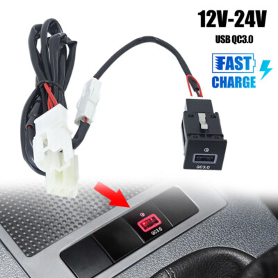 LED QC3.0 USB Port Hub Charger For Golf MK5/6 Jetta Scirocco Touran 2010-14 NEW