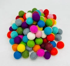 500 Pcs Mixed Colors Natural Felt Balls. 100% Wool Handcrafted 2.0 cm Wholesale
