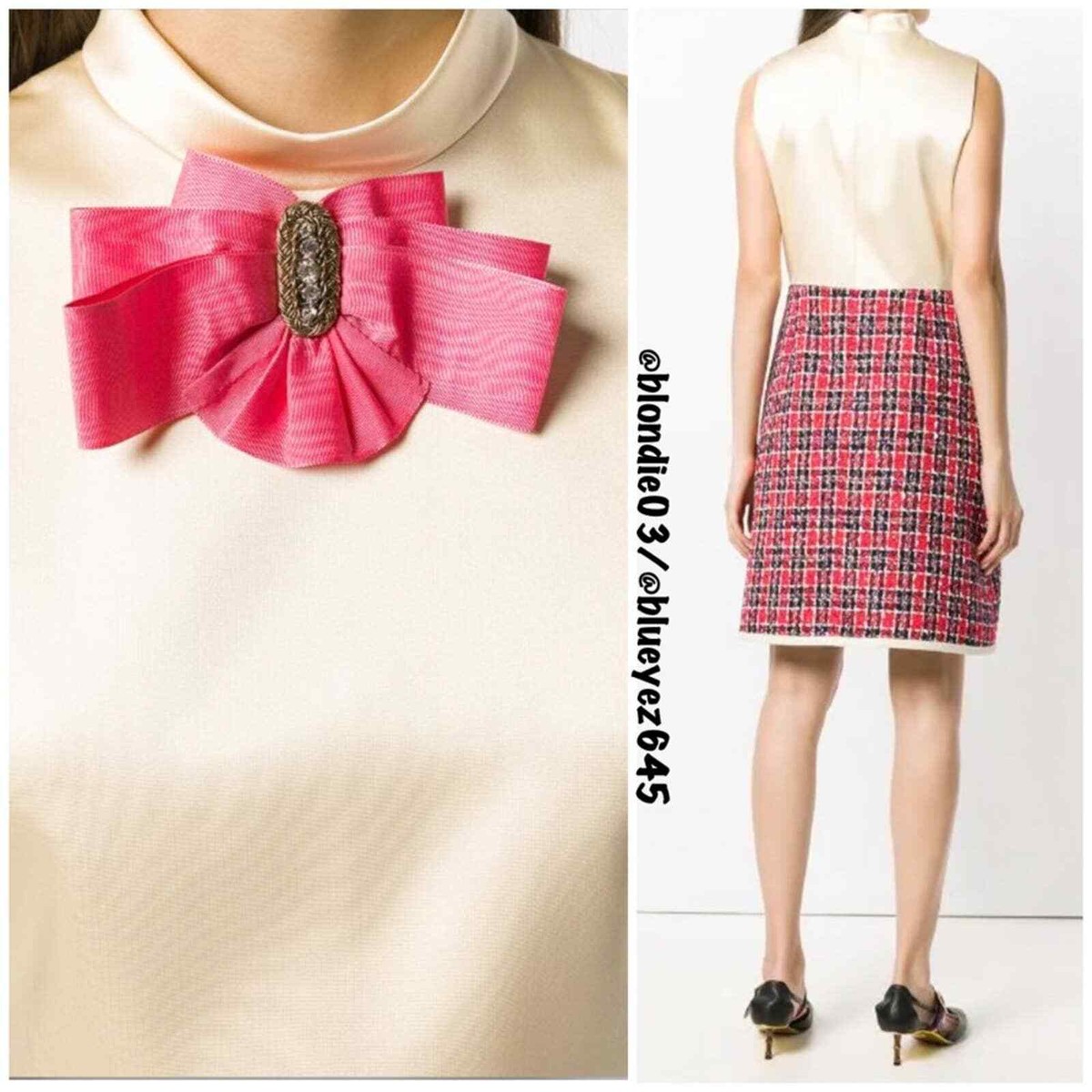 Gucci Bow Tweed skirt dress 44/8 | eBay