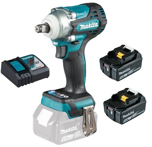 Makita DTW300Z Akku-Schlagschrauber 18V Nachfolger DTW285 + 2X Akku 5Ah + Lader-image
