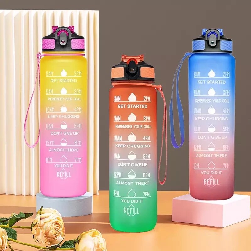 1 liter water bottle with straw | eBay