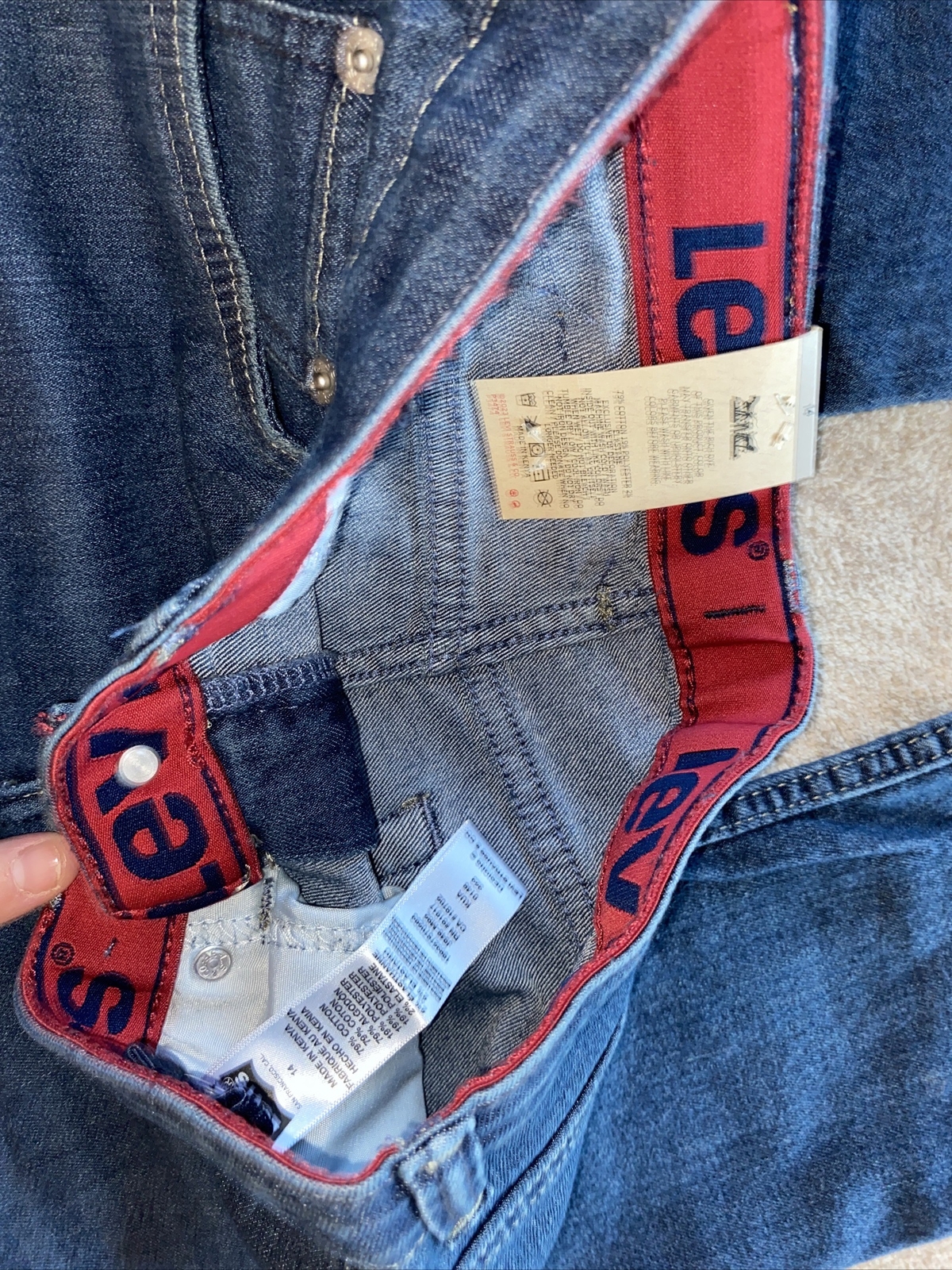 NWT Levi’s Size 14 Boys Slim Flex Jeans 27x29 14 Reg Blue Jeans Flex