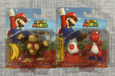 NEW 2023 SUPER MARIO DONKEY KONG WITH BANANAS & RED YOSHI W/ EGG 2.5 Inch LOT 2