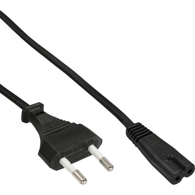 70er Bulk-Pack InLine  Netzkabel, Netzstecker auf Euro 8 C7 Stecker, 1,5m
