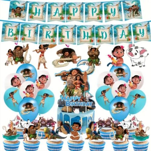 VAIANA GEBURTSTAG DEKO SET⭐️Disney Moana Party Zubehör Ballon Set Cupcake Topper - Bild 2 von 14