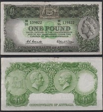 28795 - BANKNOTE AUSTRALIEN, 1 Pfund, o. D. (1961-65), P34a, gebraucht (III-).