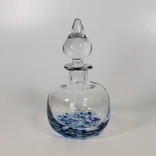 Vintage Leonardo Glass Perfume Bottle with Beachy Confetti Base Design