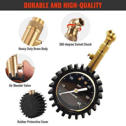 Car Air Pressure Gauge Tire Pressure Monitoring 60PSI Car Tire Pressure Gauge - Picture 6 of 8