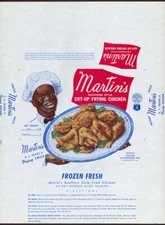 1950s Large Martin's Southern Style Frying Chicken Box Wrapper Superb Graphics 