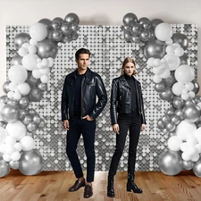 94*90inch Backdrop & Stand,tension fabric,Reusable Luxury Wedding Backdrop