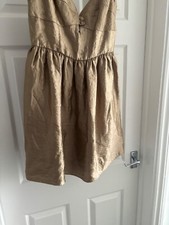 Ladies Size 10 Gold Evening Dress Topshop Sleeveless Occasion Preowned Used GC