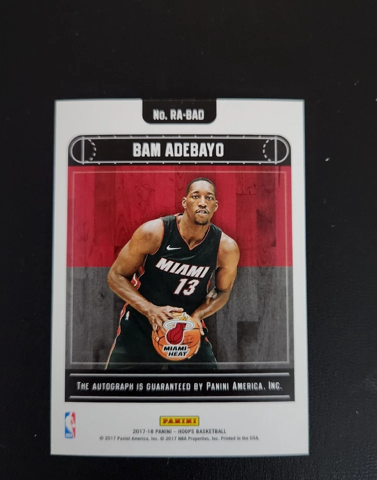 2017-18 Hoops Checkerboard /25 Bam Adebayo Rookie RC Auto Miami Heat  SSP - Image 2 of 2