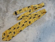 Vintage Marvin Martian Tie Mens Yellow Silk Warner Bros Looney Tunes 90s AOP