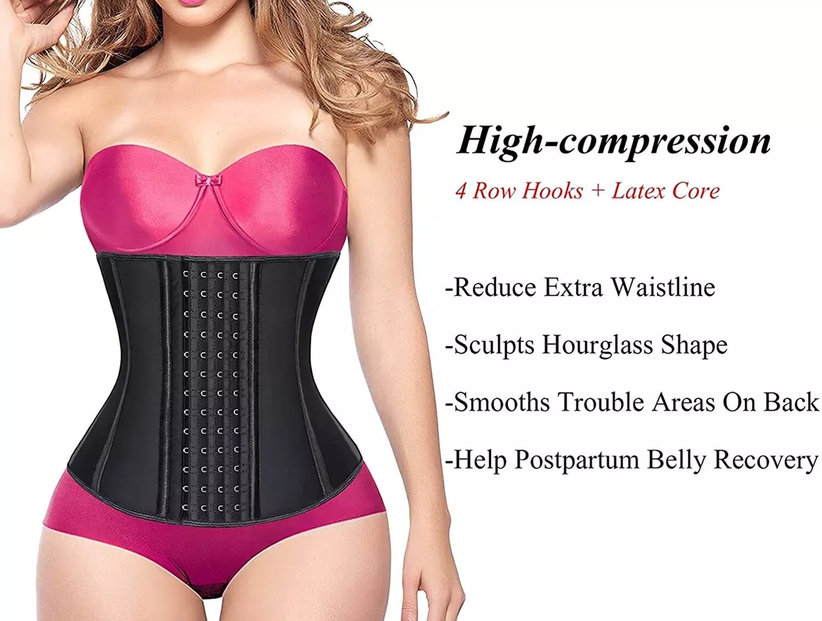 YIANNA Waist Trainer for Women Latex Underbust Waist Corsets Cincher  Hourglass B