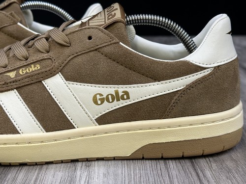 GOLA HAWK SUEDE CLB722 TABACCO / BIANCO SPORCO Uomo Taglia 9 - Nuovo - Foto 9 di 12
