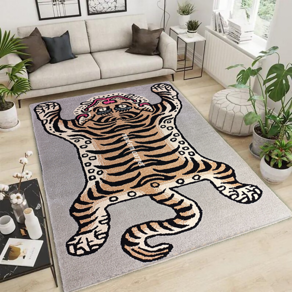 Tibetan Tiger Rugs 3x5 Feet Handmade 100% Woolen Hand Tufted For