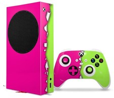 Skins XBOX Series S Console Controller Ripped Colors Hot Pink Neon Green