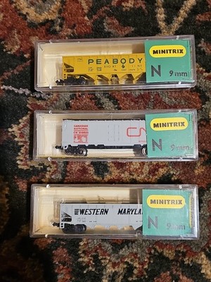 N Scale Minitrix Freight Car Vintage Hoppers & Reefer Lot 3 Model Railroad Boxed