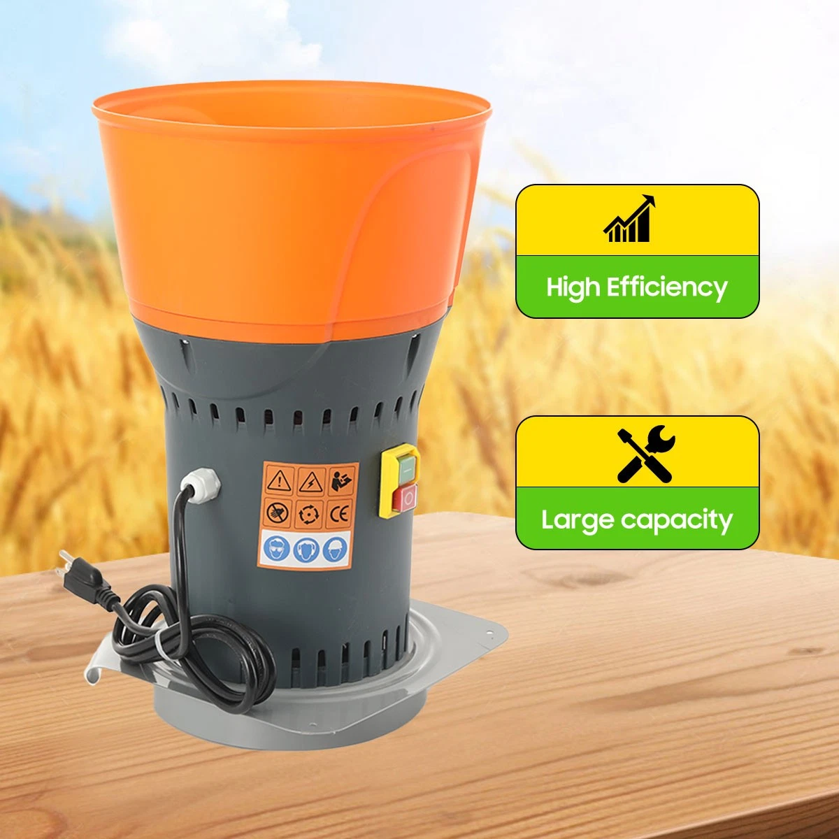 Grain Mill Grinder Electric with 3 Sieves Portable Herb Spice Grain Mill