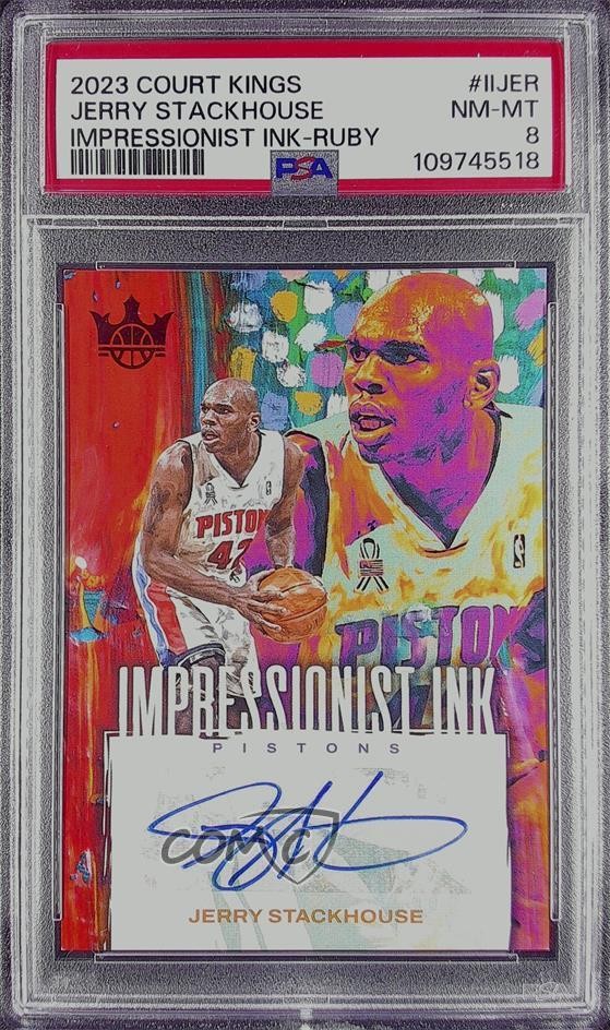 2023 Panini Court Kings Impressionist Ink Ruby 35/49 Jerry Stackhouse Auto 1l8x