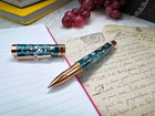Conklin Endura Deco Crest Demo Blue Rosegold Rollerball Pen Mint Original Luxury