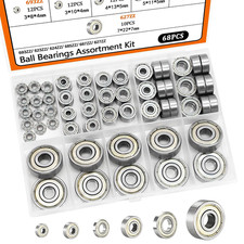 68 PCS Ball Bearings Assortment Kit, Carbon Steel Deep Groove Bearing, Furniture