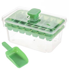 Ice Trays For Freezer With Lid & Bin Ice Cube Tray Making 68 Pcs Ice Cubes UK