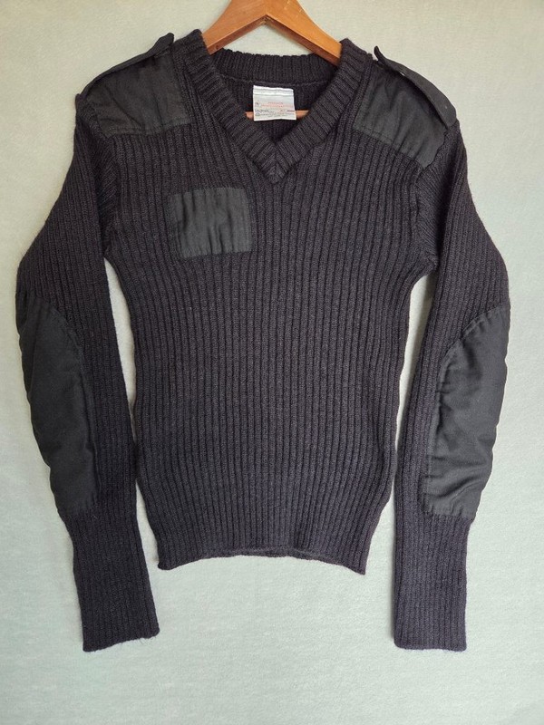 VTG 80s Brigade Quartermasters Woolly Pully Wool Commando Sweater Sz 40 Military