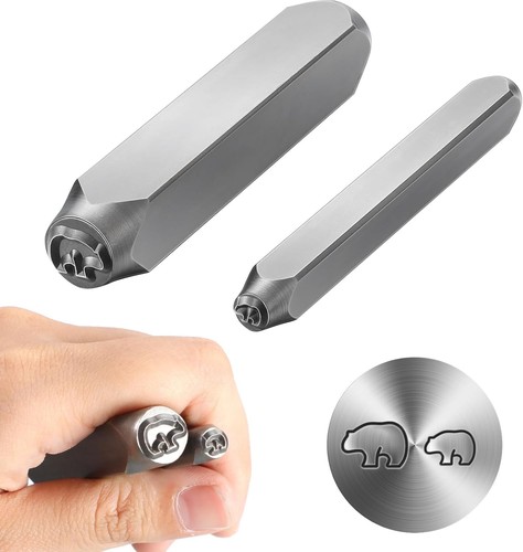 Zonon 2 Pcs Metal Punch Stamp 6mm and 3mm Stamps Tools Key Kit for Key...