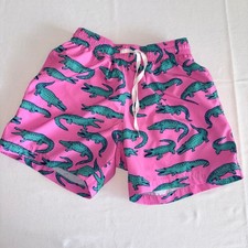 Chubbies Swim Trunks Kids Small Pink Alligator Excellent 5.5" Inseam Mesh Lined