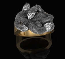 925 Solid Silver Snakes Ring, Goth Serpent Ring Sterling Silver Snake Ring