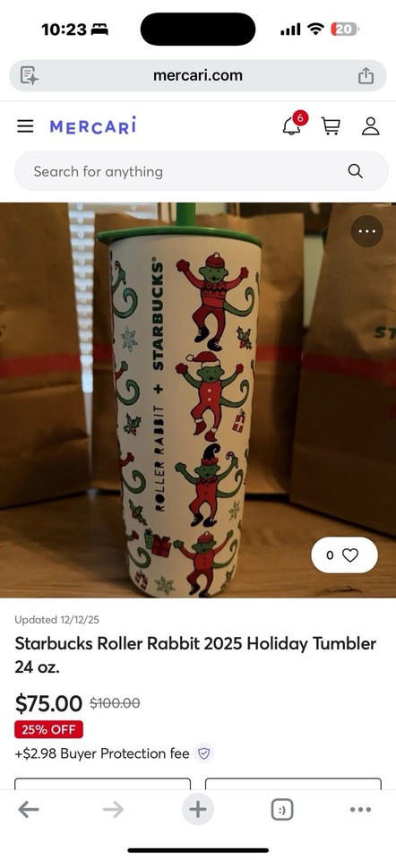 Starbucks Roller Rabbit Holiday Monkey Tumbler White Green Red 24 oz | eBay